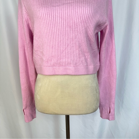 Wild Fable Sweater Junior Size XXL Cropped Pullover Turtleneck Long Sleeve‎ Pink - Picture 3 of 11